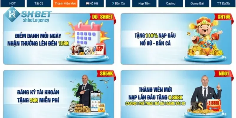 Khuyến mãi thành viên mới SHBET cho sảnh thể thao